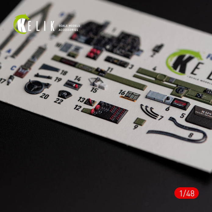 Republic Р-47D Thunderbolt. Interior 3D Decals (for Italeri / Academy Aircraft model kit) Scale 1:48 KeliK K48016