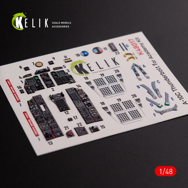 Interior 3D Decals Aircraft Fairchild Republic A-10 Thunderbolt II (for Academy Plastic Model Kit) Scale 1:48 KeliK K48017 USA