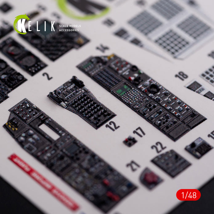 Interior 3D Decals Aircraft Fairchild Republic A-10 Thunderbolt II (for Academy Plastic Model Kit) Scale 1:48 KeliK K48017 USA