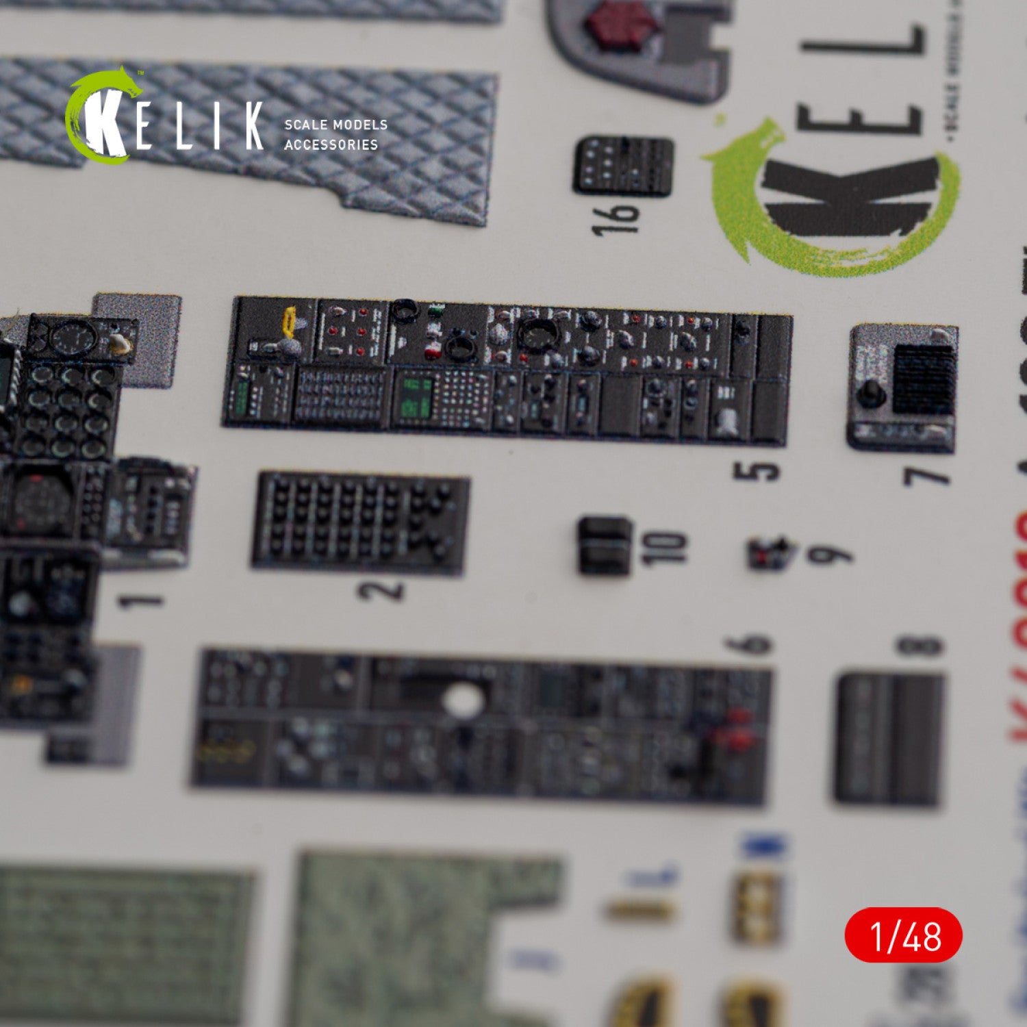 Fairchild Republic A-10C Thunderbolt II. Interior 3D Decals (for Italeri Aircraft model kit) Scale 1:48 KeliK K48018