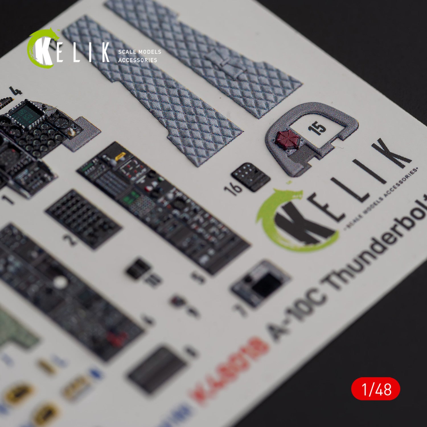 Fairchild Republic A-10C Thunderbolt II. Interior 3D Decals (for Italeri Aircraft model kit) Scale 1:48 KeliK K48018