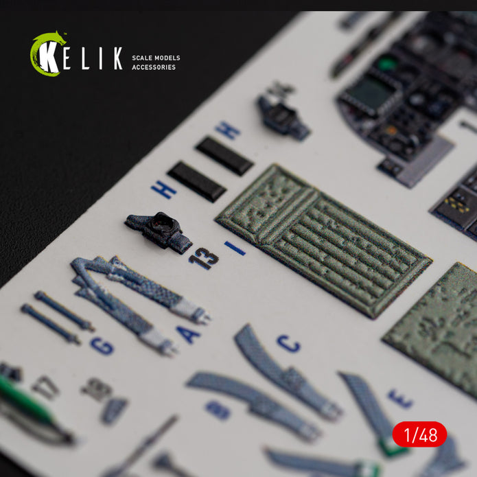 Fairchild Republic A-10C Thunderbolt II. Interior 3D Decals (for Italeri Aircraft model kit) Scale 1:48 KeliK K48018