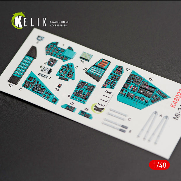 Interior 3D Decals Helicopters MI-24V (for Zvezda Plastic Model Kit) Scale 1:48 KeliK K48023 Ukraine/USSR