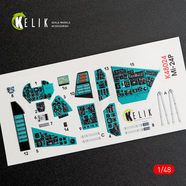 Interior 3D Decals Helicopters MI-24P (for Zvezda Plastic Model Kit) Scale 1:48 KeliK K48024 Ukraine/USSR
