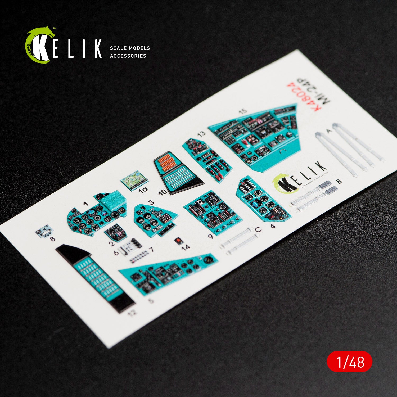 Interior 3D Decals Helicopters MI-24P (for Zvezda Plastic Model Kit) Scale 1:48 KeliK K48024 Ukraine/USSR