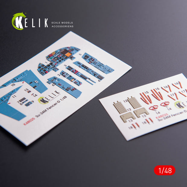 Interior 3D Decals Aircraft SU-24 (for Trumpeter Plastic Model Kit) Scale 1:48 KeliK K48025 Ukraine/USSR