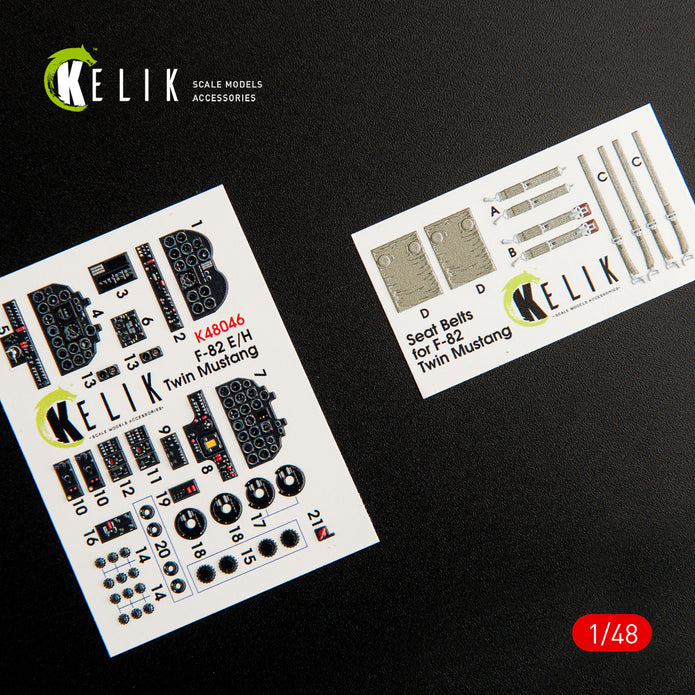 Interior 3D Decal North American F82 E/H Twin Mustang (for Modelsvit Model Kit) Scale 1:48 KeliK K48046 USA (WW2)