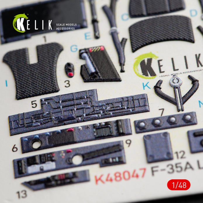 Interior 3D Decal F-35A Lightning II (for Kitty Hawk Model Kit) Scale 1:48 KeliK K48047 USA