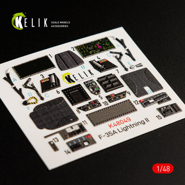 Interior 3D Decal F-35A Lightning II (for Meng Model Kit) Scale 1:48 KeliK K48049 USA