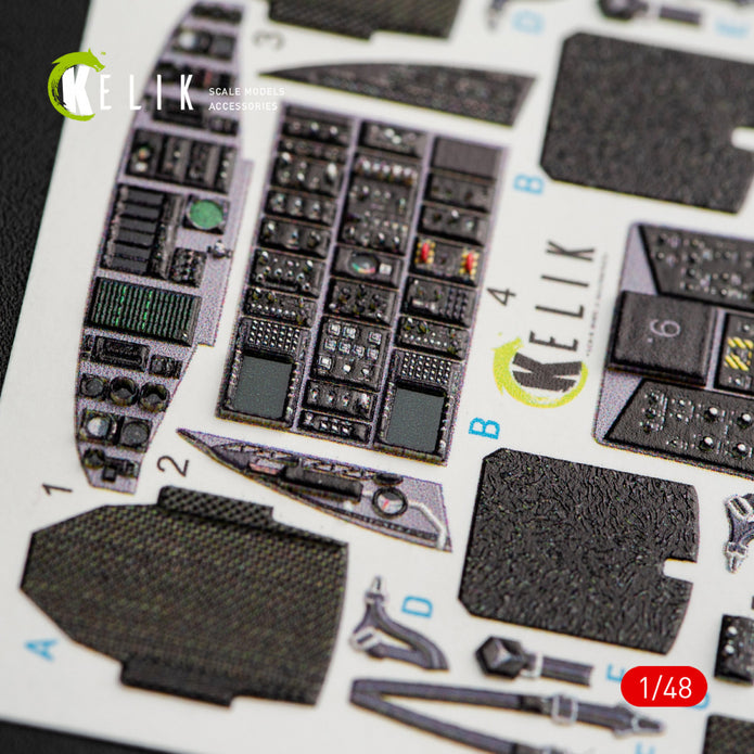 Sikorsky MH-60K Black Hawk Aircraft Interior 3D Decals (for Italeri kit) 2666 Scale 1:48 KeliK K48050 USA