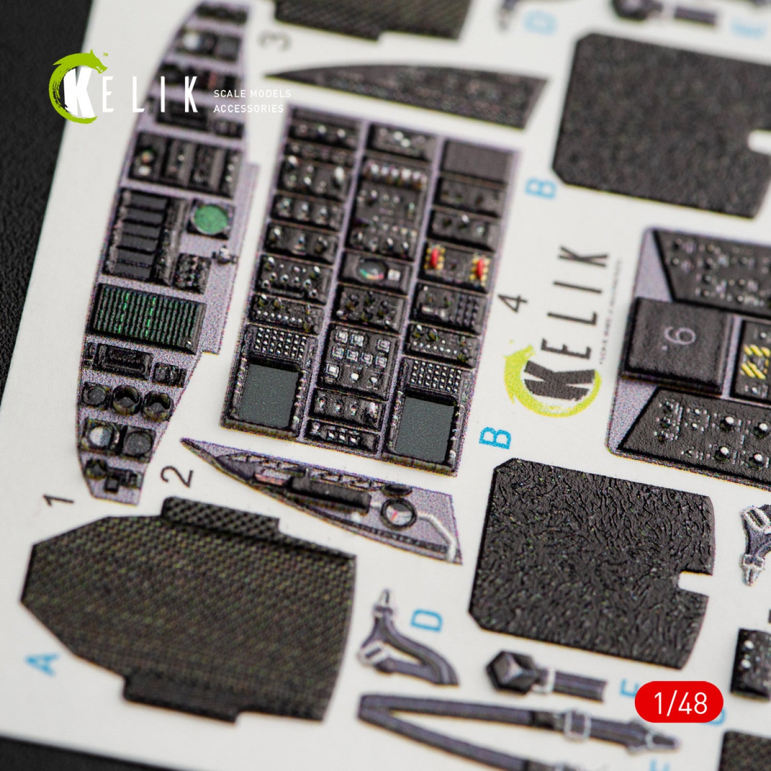 Sikorsky MH-60K Black Hawk Aircraft Interior 3D Decals (for Italeri kit) 2666 Scale 1:48 KeliK K48050 USA