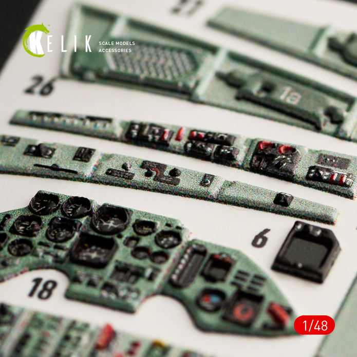 SU-27UB Flanker Interior 3D Decals (for GWH Plastic Model) Scale 1:48 KeliK K48052 Ukraine/USSR