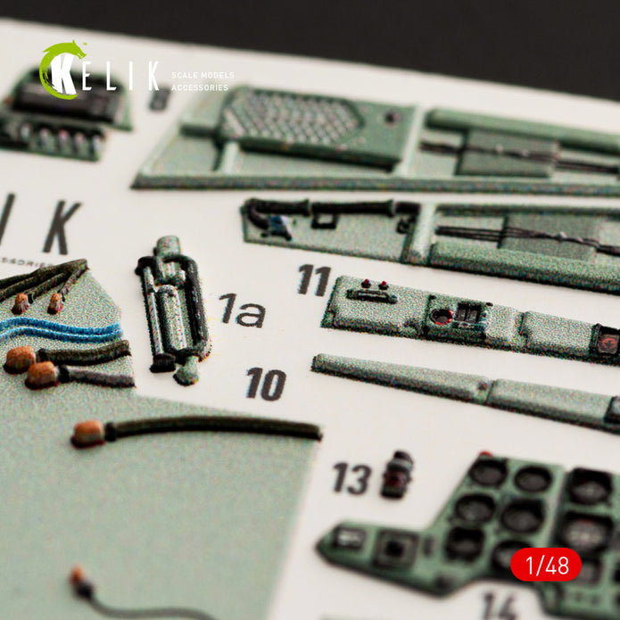 SU-27UB Flanker Interior 3D Decals (for GWH Plastic Model) Scale 1:48 KeliK K48052 Ukraine/USSR
