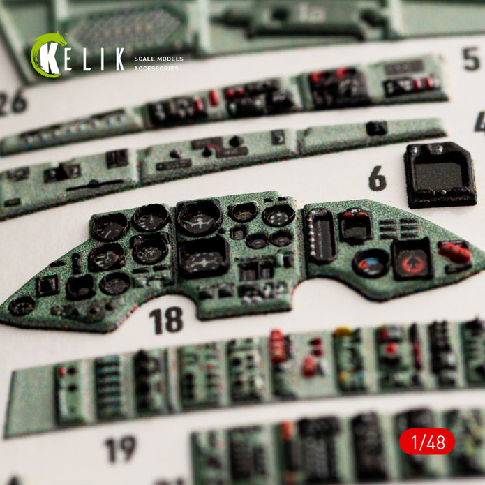 SU-27UB Flanker Interior 3D Decals (for GWH Plastic Model) Scale 1:48 KeliK K48052 Ukraine/USSR