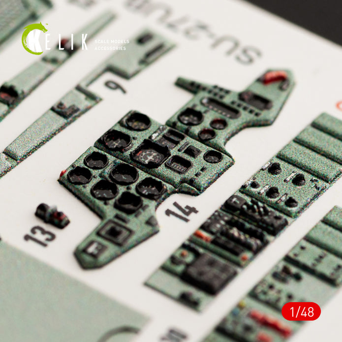 SU-27UB Flanker Interior 3D Decals (for GWH Plastic Model) Scale 1:48 KeliK K48052 Ukraine/USSR