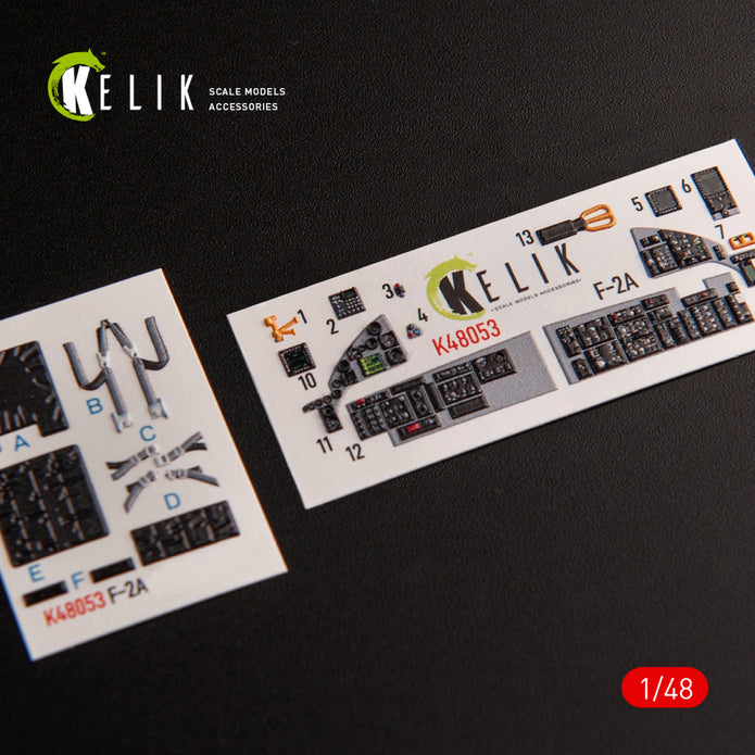 Mitsubishi JASDF F-2A Interior 3D Decals (for Hasegawa Plastic Model) Scale 1:48 KeliK K48053 Japan
