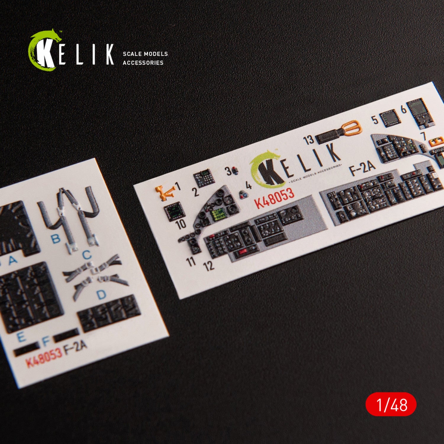 Mitsubishi JASDF F-2A Interior 3D Decals (for Hasegawa Plastic Model) Scale 1:48 KeliK K48053 Japan
