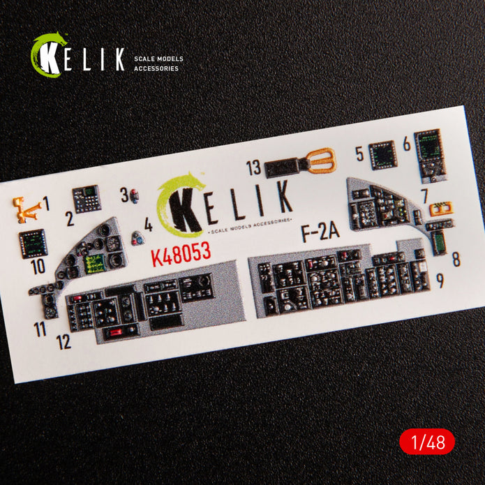 Mitsubishi JASDF F-2A Interior 3D Decals (for Hasegawa Plastic Model) Scale 1:48 KeliK K48053 Japan