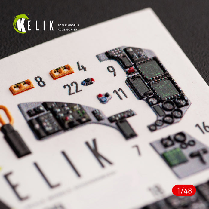 Mitsubishi JASDF F-2B Interior 3D Decals (for Hasegawa Plastic Model) Scale 1:48 KeliK K48054 Japan