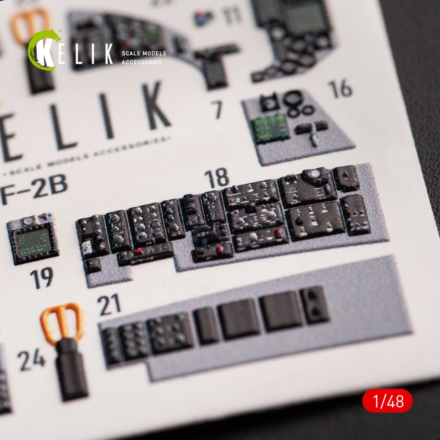 Mitsubishi JASDF F-2B Interior 3D Decals (for Hasegawa Plastic Model) Scale 1:48 KeliK K48054 Japan