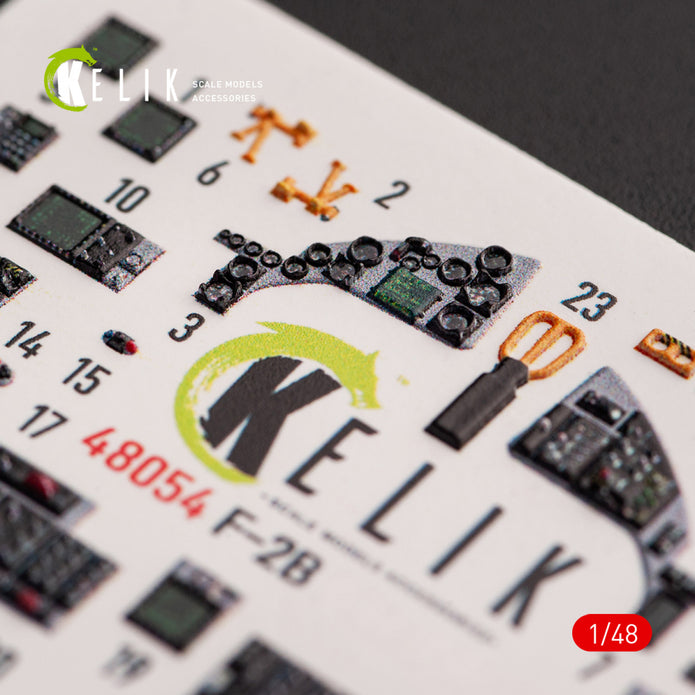 Mitsubishi JASDF F-2B Interior 3D Decals (for Hasegawa Plastic Model) Scale 1:48 KeliK K48054 Japan
