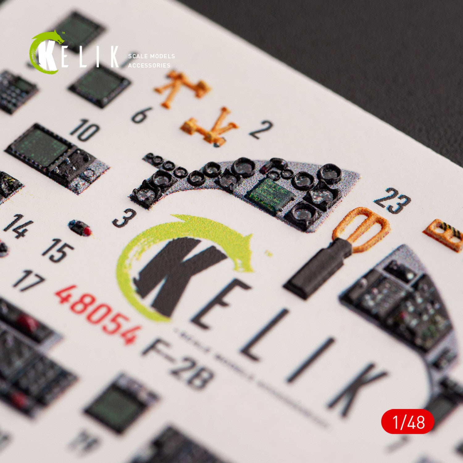 Mitsubishi JASDF F-2B Interior 3D Decals (for Hasegawa Plastic Model) Scale 1:48 KeliK K48054 Japan