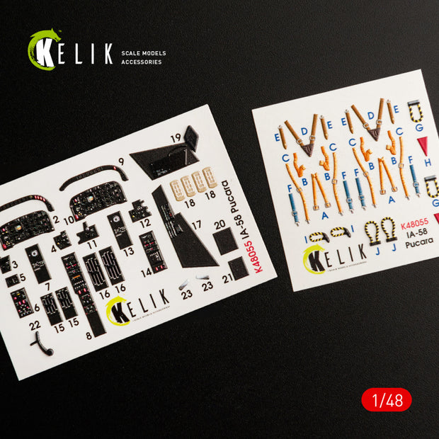 IA-58 Pucara Interior 3D Decals (for Kinetic Model Kit) KeliK K48055 Scale 1:48 Brazil