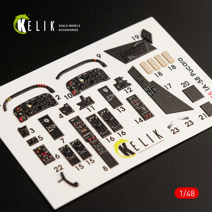 IA-58 Pucara Interior 3D Decals (for Kinetic Model Kit) KeliK K48055 Scale 1:48 Brazil