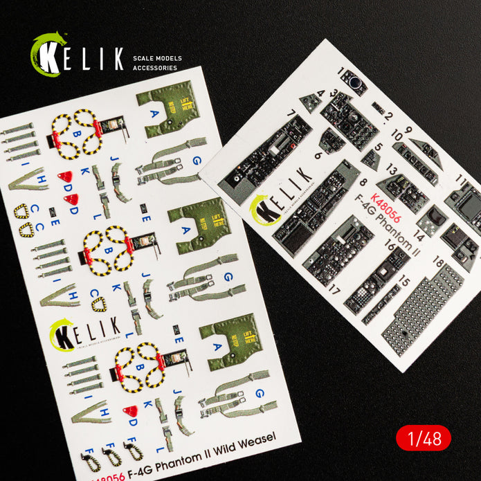 McDonnell Douglas F-4G Phantom II Interior 3D Decals (for Meng Plastic Model Kit) KeliK K48056 Scale 1:48 USA
