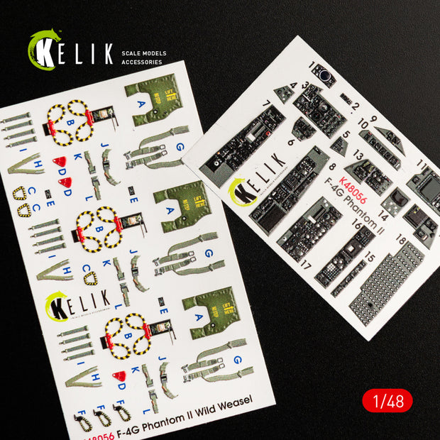 McDonnell Douglas F-4G Phantom II Interior 3D Decals (for Meng Plastic Model Kit) KeliK K48056 Scale 1:48 USA