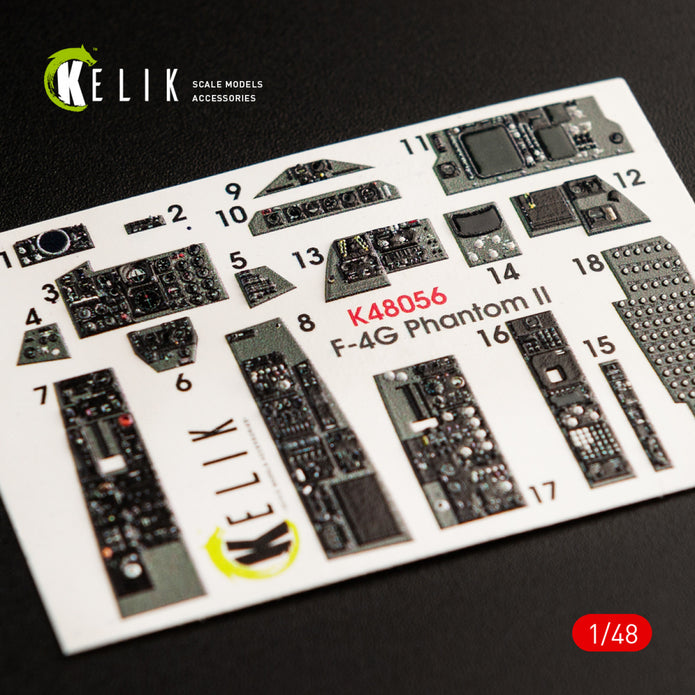 McDonnell Douglas F-4G Phantom II Interior 3D Decals (for Meng Plastic Model Kit) KeliK K48056 Scale 1:48 USA