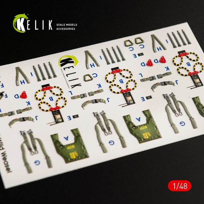 McDonnell Douglas F-4G Phantom II Interior 3D Decals (for Meng Plastic Model Kit) KeliK K48056 Scale 1:48 USA
