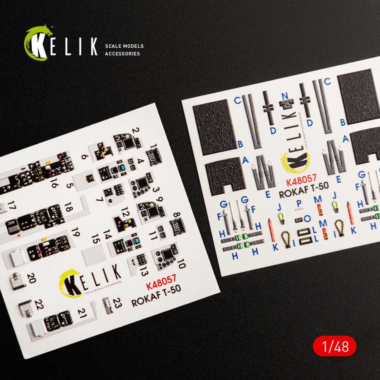 T-50 ROKAF Interior 3D Decals (for Academy Model Kit) KeliK K48057 Scale 1:48 Korea
