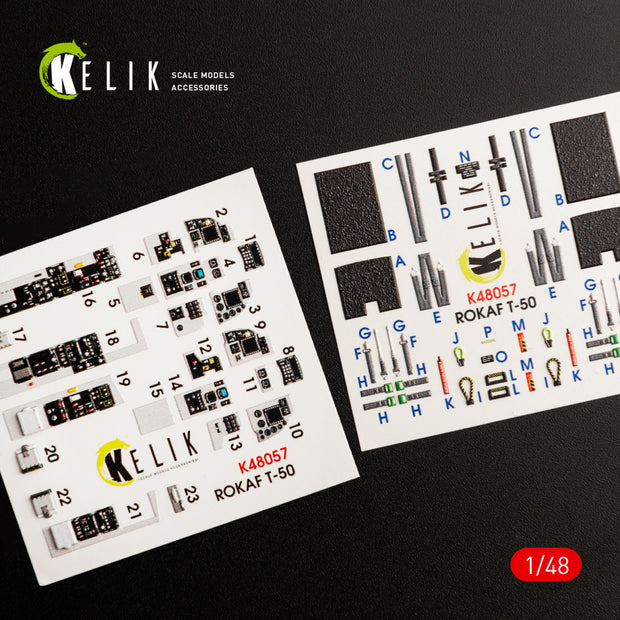 T-50 ROKAF Interior 3D Decals (for Academy Model Kit) KeliK K48057 Scale 1:48 Korea