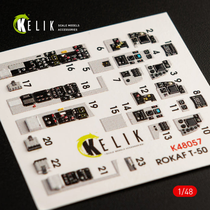 T-50 ROKAF Interior 3D Decals (for Academy Model Kit) KeliK K48057 Scale 1:48 Korea
