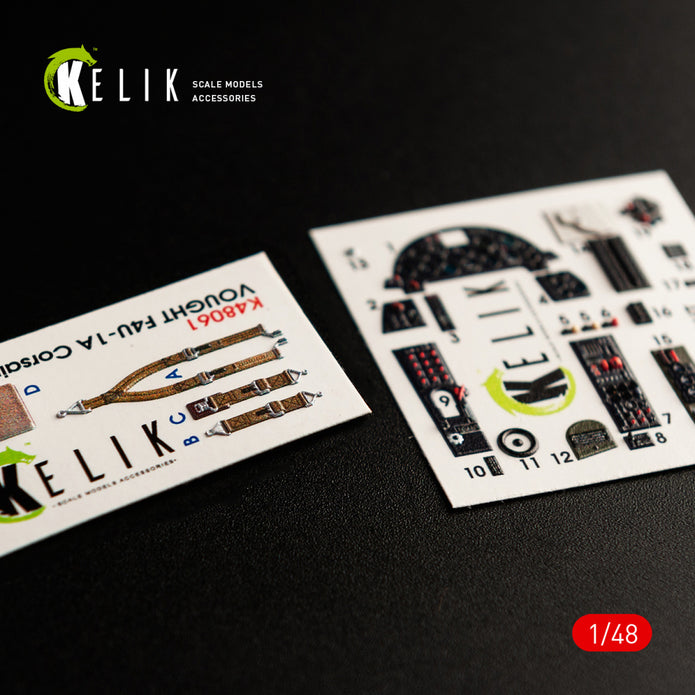 3D Decals Interior Aircraft Chance Vought F4U-1A Corsair (for Tamiya Model Kit) Scale 1:48 KeliK K48061 USA (WW2)