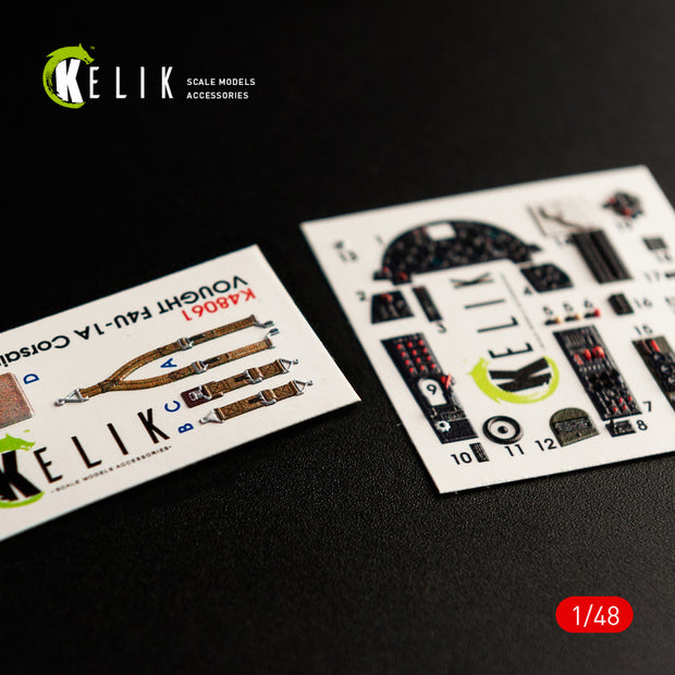 3D Decals Interior Aircraft Chance Vought F4U-1A Corsair (for Tamiya Model Kit) Scale 1:48 KeliK K48061 USA (WW2)