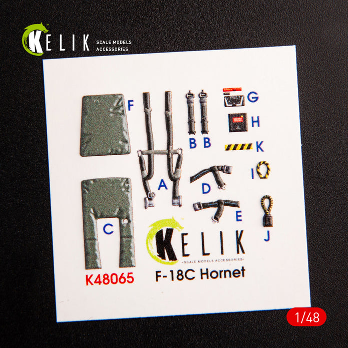 3D Decals Interior Aircraft McDonnell Douglas F-18C Hornet (for Hasegawa Plastic Model Kit) Scale 1:48 KeliK K48065 USA