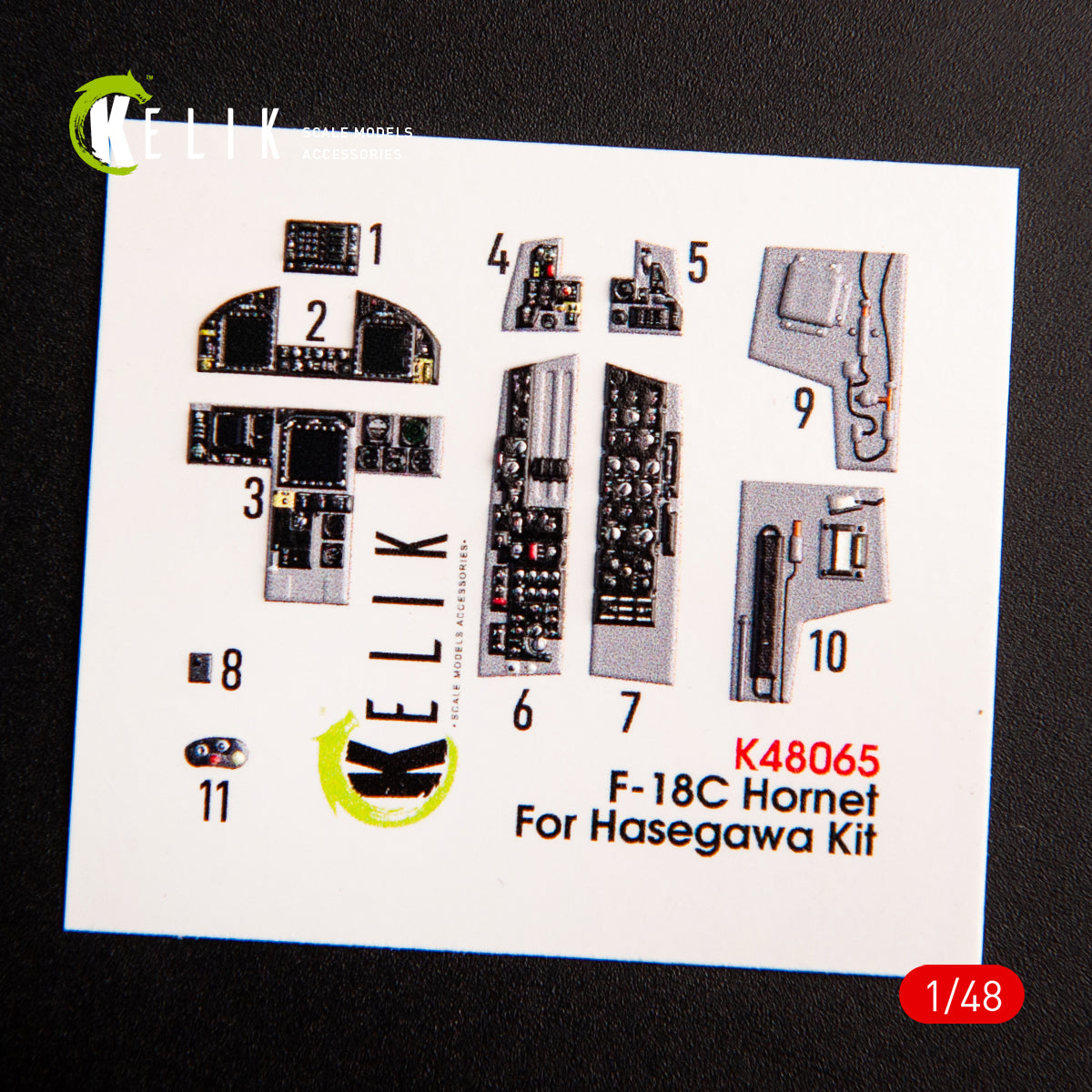 3D Decals Interior Aircraft McDonnell Douglas F-18C Hornet (for Hasegawa Plastic Model Kit) Scale 1:48 KeliK K48065 USA