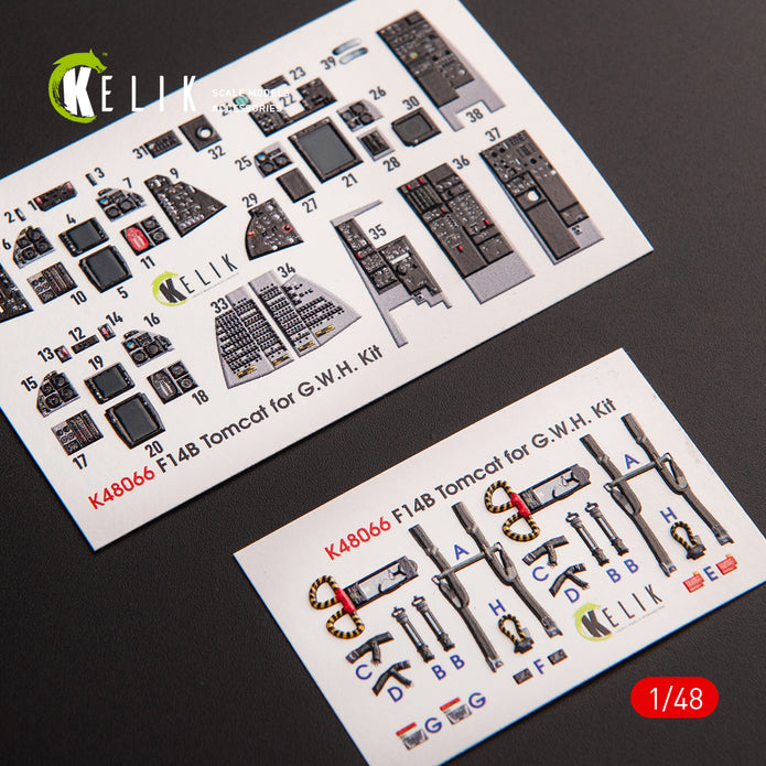 3D Decals Interior Aircraft Grumman F-14B Tomcat (for GWH Plastic Model Kit) Scale 1:48 KeliK K48066 USA