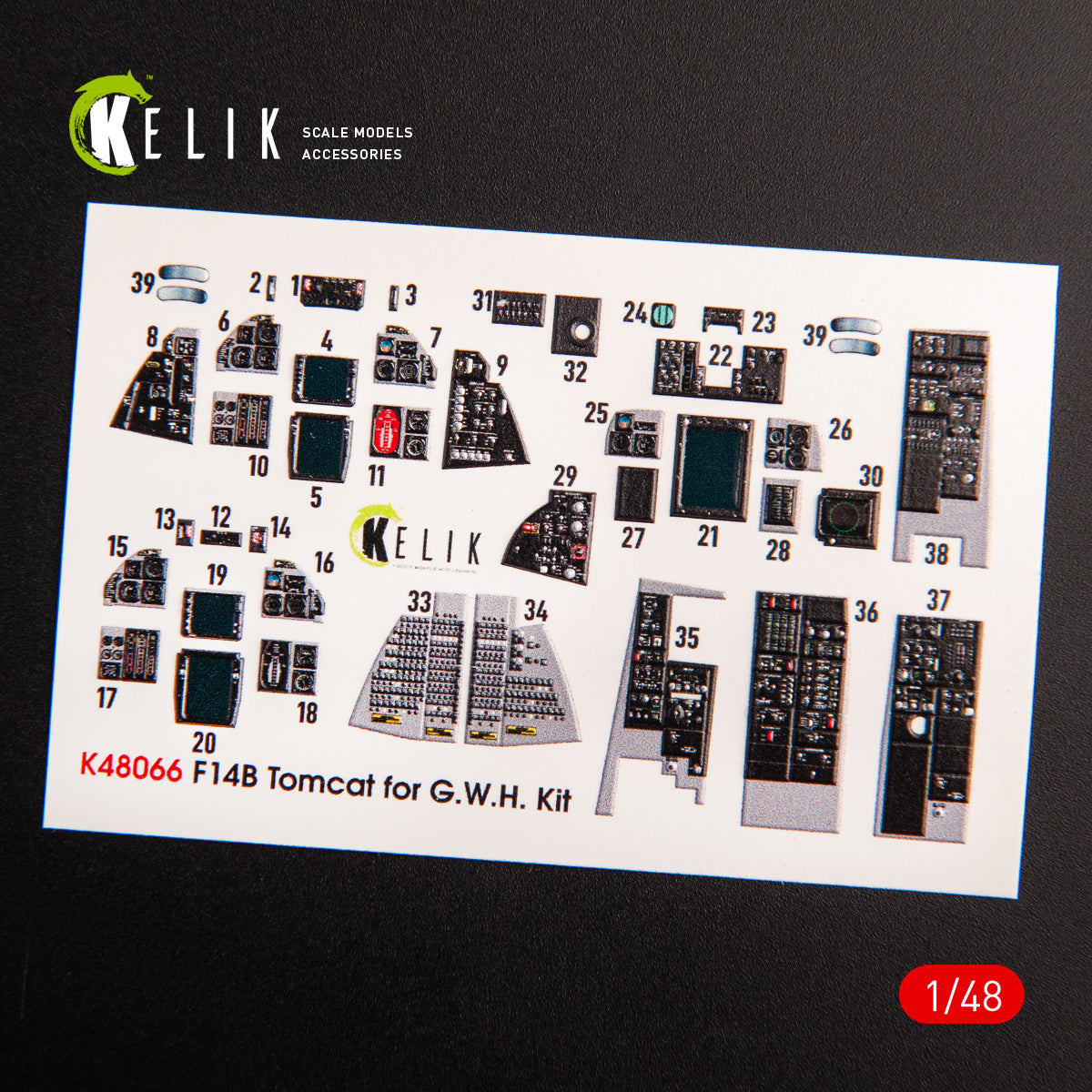 3D Decals Interior Aircraft Grumman F-14B Tomcat (for GWH Plastic Model Kit) Scale 1:48 KeliK K48066 USA