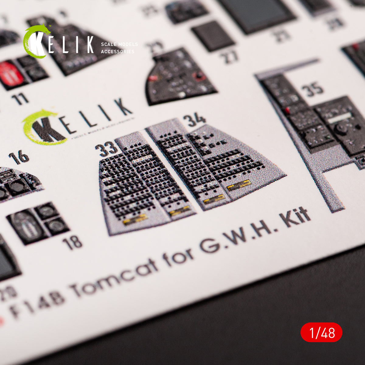 3D Decals Interior Aircraft Grumman F-14B Tomcat (for GWH Plastic Model Kit) Scale 1:48 KeliK K48066 USA