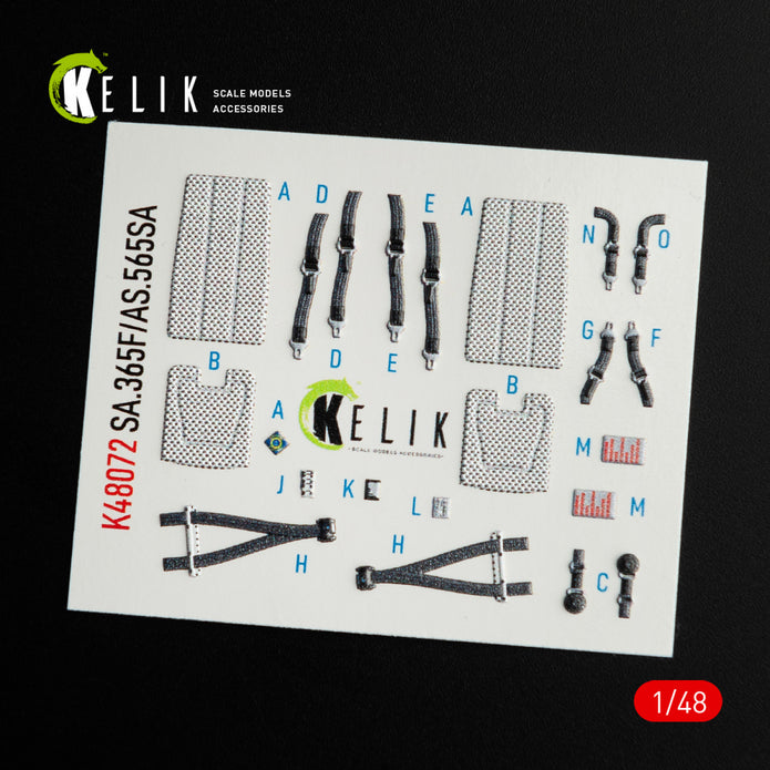 3D Decals Interior Helicopters Dauphin II SA.365F / AS.565SA (for Kitty Hawk / Zimimodel Plastic Model Kit) Scale 1:48 KeliK K48072 France