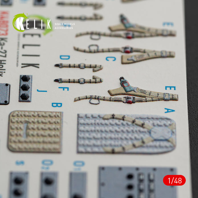 3D Decals Interior Helicopters Kamov Ka-27 Helix (for HobbyBoss Plastic Model Kit) Scale 1:48 KeliK K48073 Ukraine/USSR