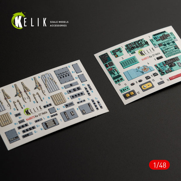 3D Decals Interior Helicopters Kamov Ka-27 Helix (for HobbyBoss Plastic Model Kit) Scale 1:48 KeliK K48073 Ukraine/USSR