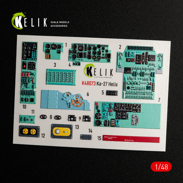 3D Decals Interior Helicopters Kamov Ka-27 Helix (for HobbyBoss Plastic Model Kit) Scale 1:48 KeliK K48073 Ukraine/USSR