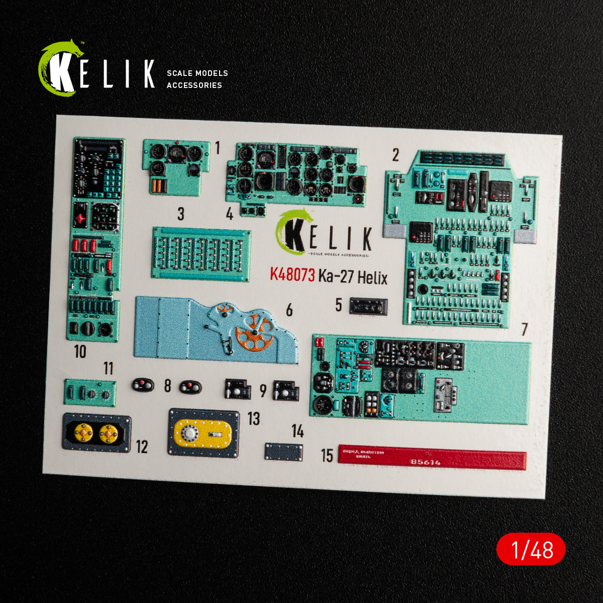 3D Decals Interior Helicopters Kamov Ka-27 Helix (for HobbyBoss Plastic Model Kit) Scale 1:48 KeliK K48073 Ukraine/USSR