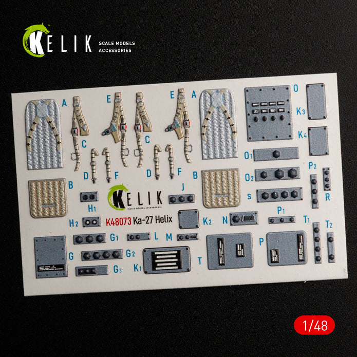 3D Decals Interior Helicopters Kamov Ka-27 Helix (for HobbyBoss Plastic Model Kit) Scale 1:48 KeliK K48073 Ukraine/USSR