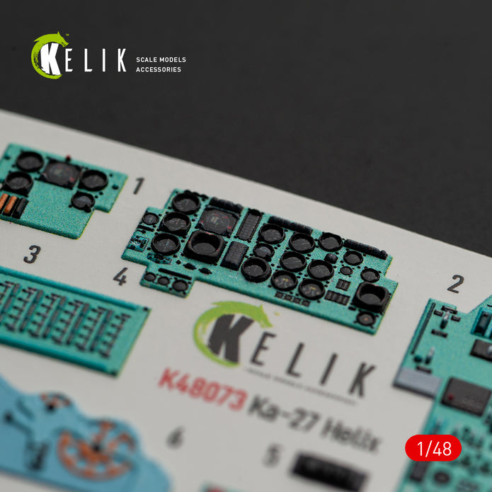 3D Decals Interior Helicopters Kamov Ka-27 Helix (for HobbyBoss Plastic Model Kit) Scale 1:48 KeliK K48073 Ukraine/USSR