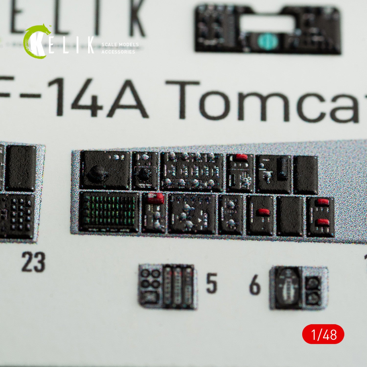 3D Decals Interior Aircraft Grumman F-14A Tomcat (for Italeri Plastic Model Kit) Scale 1:48 KeliK K48074 USA